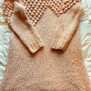 Anthropologie Foxy Dox Cozy Pink Knit Sweater XS